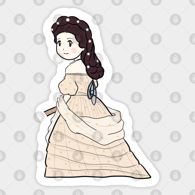 Cute Historical Characters - Empress Elisabeth Sissi of Austria Sticker by MariOyama